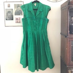 Anthropology green summer semi-casual dress